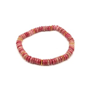 Thulit korong karkötő köztessel 6x2mm, Ékszer, Karkötő, Ásványkarkötő, , MESKA