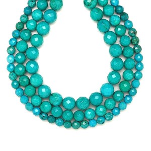 Türkenit fazettált golyó zöld 8-8,5mm  ékszerkészítő alapanyag (füzér) - Meska.hu