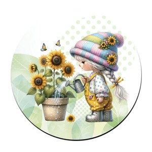 Locsolós napraforgós manó lány mintás bögre alátét, Otthon & Életmód, Konyhafelszerelés, tálalás, Tálalás, Tányér- és poháralátét, , MESKA