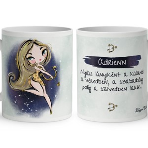 Személyre szabható - Szőke hajú Csini Nyilas lány mintás bögre, Otthon & Életmód, Konyhafelszerelés, tálalás, Tálalás, Bögre & Csésze, , MESKA