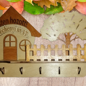 Fali kulcstartó házikós - otthon & életmód - dekoráció - fali és függő dekoráció - fali kulcstartó - Meska.hu