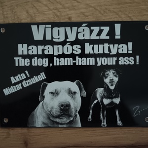 Harapós kutya tábla - otthon & életmód - dekoráció - ajtó- és ablak dekoráció - ajtótábla - Meska.hu