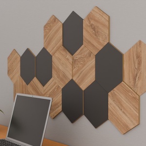 Modern Hexagon Falpanel Szett � 3D Térhatású Fa Antracit Dekor - otthon & életmód - dekoráció - fali és függő dekoráció - falra akasztható dekor - Meska.hu