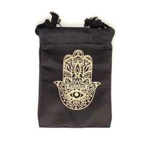Arany Hamsa mintás szütyő � textil ajándéktasak 13x18 cm - Meska.hu