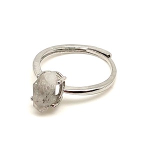 Herkimer-gyémánt gyűrű � fehér, szürke, állítható ásványgyűrű Csillagpor - Meska.hu