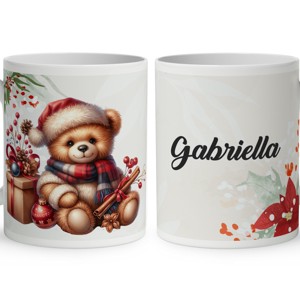 Névvel kérhető - Karácsonyi Teddy maci (fahéj) mintás bögre, Otthon & Életmód, Konyhafelszerelés, tálalás, Tálalás, Bögre & Csésze, , MESKA