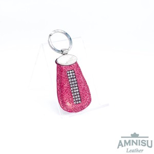 Piros mintás csepp alakú swarovski köves bőr kulcstartó H5016OK - Meska.hu