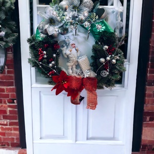 Hószakáll Karácsonyi Ajtódísz  nagyméretű  - karácsony - karácsonyi lakásdekoráció - karácsonyi ajtódíszek - Meska.hu