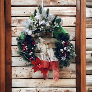 Hószakáll Karácsonyi Ajtódísz  nagyméretű  - karácsony - karácsonyi lakásdekoráció - karácsonyi ajtódíszek - Meska.hu