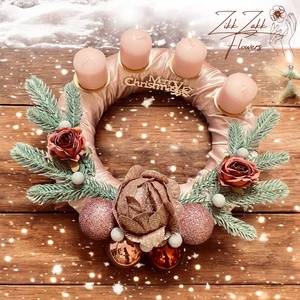 Rózsás Adventi Koszorú - karácsony - adventi díszek - adventi koszorú - Meska.hu