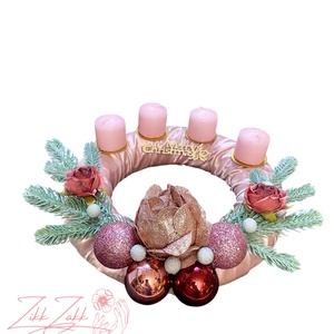 Rózsás Adventi Koszorú - karácsony - adventi díszek - adventi koszorú - Meska.hu