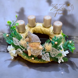 Csillogó Ünnepi Adventi Koszorú - karácsony - adventi díszek - adventi koszorú - Meska.hu