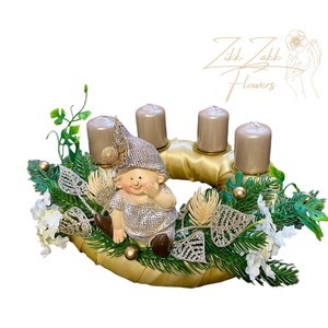 Csillogó Ünnepi Adventi Koszorú - karácsony - adventi díszek - adventi koszorú - Meska.hu