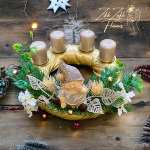 Csillogó Ünnepi Adventi Koszorú - Meska.hu