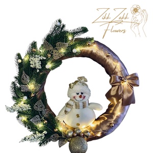 Hóemberes Karácsonyi Ajtódísz  - karácsony - adventi díszek - adventi ajtódísz - Meska.hu