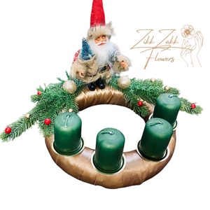 Télapós Adventi Koszorú - karácsony - adventi díszek - adventi koszorú - Meska.hu