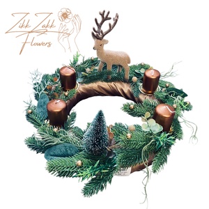 Szarvasos Adventi Koszorú - karácsony - adventi díszek - adventi koszorú - Meska.hu