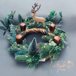 Szarvasos Adventi Koszorú - Meska.hu