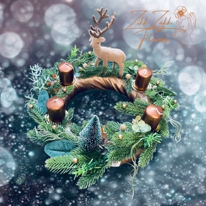 Szarvasos Adventi Koszorú - karácsony - adventi díszek - adventi koszorú - Meska.hu