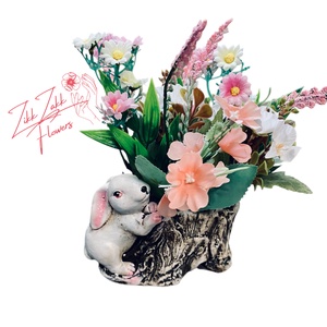 Nyuszi Virágkosár - otthon & életmód - virágdekoráció - virágok - virágcsokor - Meska.hu