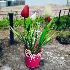 Színes Tulipán Kompozíció - Meska.hu