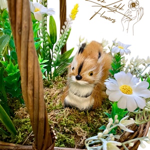 Virágos Mókus Kosár - otthon & életmód - dekoráció - asztal és polc dekoráció - asztaldísz - Meska.hu