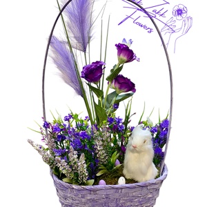 Lila Húsvéti Kosár - Nagyméretű  - otthon & életmód - dekoráció - asztal és polc dekoráció - asztaldísz - Meska.hu