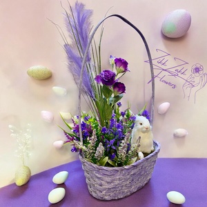 Lila Húsvéti Kosár - Nagyméretű  - otthon & életmód - dekoráció - asztal és polc dekoráció - asztaldísz - Meska.hu