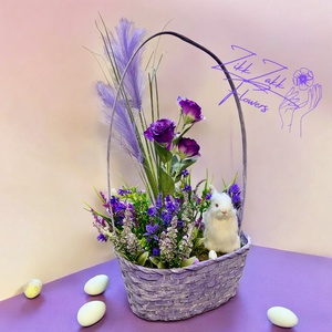 Lila Húsvéti Kosár - Nagyméretű  - otthon & életmód - dekoráció - asztal és polc dekoráció - asztaldísz - Meska.hu