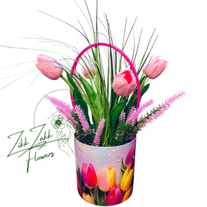 Tavaszi Tulipános Vödör - otthon & életmód - dekoráció - virágdísz és tartó - csokor & virágdísz - Meska.hu