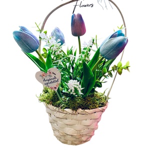 Szivárvány Tulipánkosár - különleges árnyalatokkal - otthon & életmód - dekoráció - asztal és polc dekoráció - asztaldísz - Meska.hu