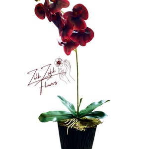 Bordó orchidea kompozíció - otthon & életmód - dekoráció - asztal és polc dekoráció - asztaldísz - Meska.hu