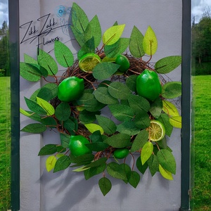 Lime Liget Díszkoszorú - otthon & életmód - dekoráció - ajtó- és ablak dekoráció - ajtódísz & kopogtató - Meska.hu
