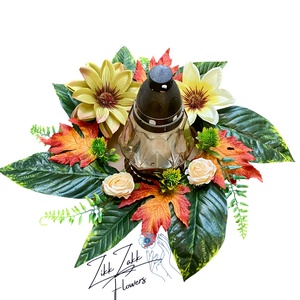 Őszi mécses tartós koszorú sárga és narancs virágokkal - otthon & életmód - vallás - temetkezési tárgy - temetői gyertyák, mécsesek - Meska.hu Őszi mécses tartós koszorú sárga és narancs virágokkal - otthon & életmód - vallás - temetkezési tárgy - temetői gyertyák, mécsesek - Meska.hu