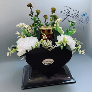 Fekete Szív Emlékmécses  - otthon & életmód - vallás - temetkezési tárgy - temetői gyertyák, mécsesek - Meska.hu