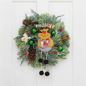 Karácsonyi Ajtódísz  Rénszarvas Figurával , Karácsony, Karácsonyi lakásdekoráció, Karácsonyi ajtódíszek, , MESKA