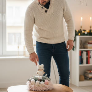 Adventi Koszorú  Téli Angyalka és Pasztell Gyertyák Díszítéssel - karácsony - adventi díszek - adventi asztaldísz - Meska.hu