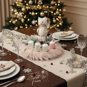 Adventi Koszorú  Téli Angyalka és Pasztell Gyertyák Díszítéssel - karácsony - adventi díszek - adventi asztaldísz - Meska.hu