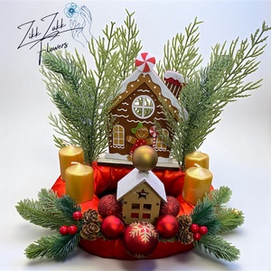 Adventi koszorú  Mézeskalács Karácsonyfalucska - karácsony - adventi díszek - adventi koszorú - Meska.hu