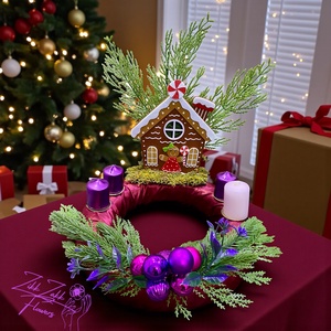 Adventi koszorú � mézeskalács házikós - Meska.hu