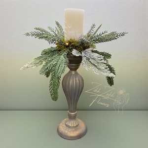 Arany talpas gyertyatartó kompozíció - karácsony - adventi díszek - adventi asztaldísz - Meska.hu