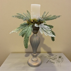 Arany talpas gyertyatartó kompozíció - karácsony - adventi díszek - adventi asztaldísz - Meska.hu