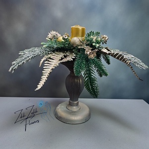 Arany gyertyás kandeláber asztaldísz - Meska.hu