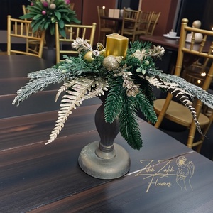 Arany gyertyás kandeláber asztaldísz - karácsony - adventi díszek - adventi asztaldísz - Meska.hu