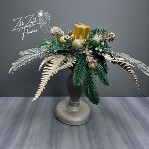 Arany gyertyás kandeláber asztaldísz - karácsony - adventi díszek - adventi asztaldísz - Meska.hu