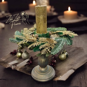 Talpas adventi dekor � arany fenyőágas - karácsony - adventi díszek - adventi asztaldísz - Meska.hu