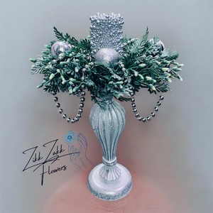 Talpas adventi dekor � ezüst, fagyos stílu, Karácsony, Adventi díszek, Adventi asztaldísz, , MESKA