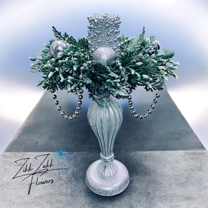 Talpas adventi dekor � ezüst, fagyos stílu - karácsony - adventi díszek - adventi asztaldísz - Meska.hu