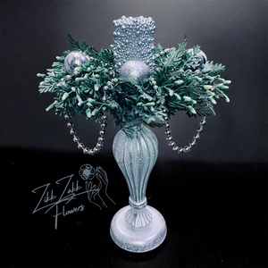 Talpas adventi dekor � ezüst, fagyos stílu - karácsony - adventi díszek - adventi asztaldísz - Meska.hu