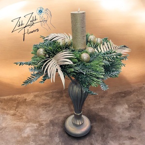 Zöldarany gyertyatartó - karácsony - adventi díszek - adventi asztaldísz - Meska.hu